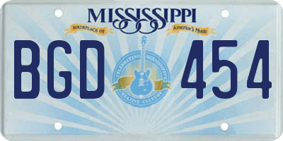 MS license plate BGD454