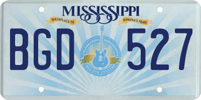 MS license plate BGD527