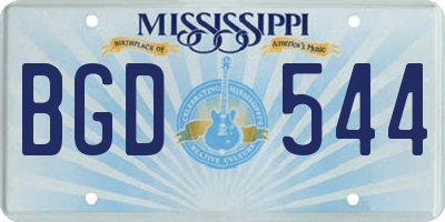 MS license plate BGD544