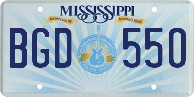 MS license plate BGD550
