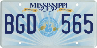MS license plate BGD565