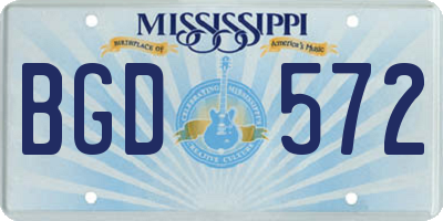 MS license plate BGD572