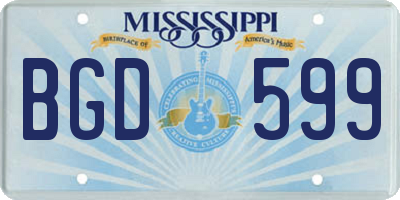 MS license plate BGD599
