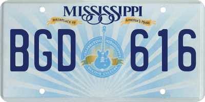 MS license plate BGD616