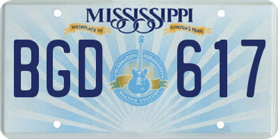 MS license plate BGD617