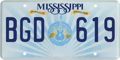 MS license plate BGD619