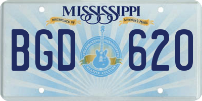 MS license plate BGD620
