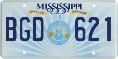 MS license plate BGD621