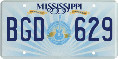 MS license plate BGD629