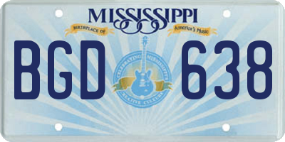MS license plate BGD638
