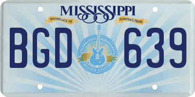 MS license plate BGD639