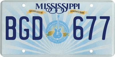 MS license plate BGD677