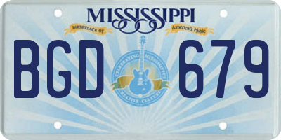 MS license plate BGD679