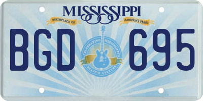 MS license plate BGD695