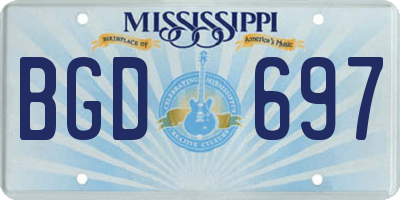 MS license plate BGD697