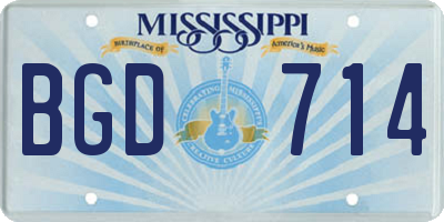 MS license plate BGD714