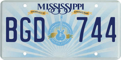 MS license plate BGD744