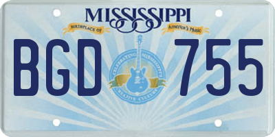 MS license plate BGD755