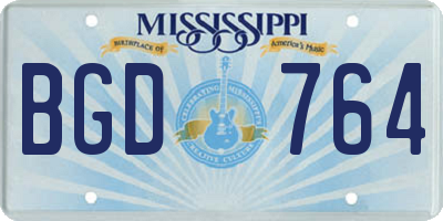 MS license plate BGD764