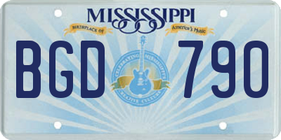 MS license plate BGD790