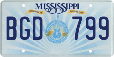 MS license plate BGD799