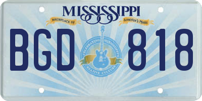 MS license plate BGD818