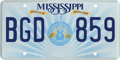 MS license plate BGD859