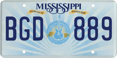 MS license plate BGD889