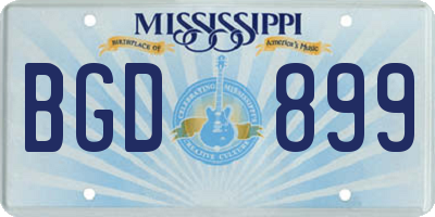 MS license plate BGD899