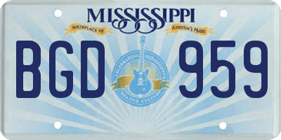 MS license plate BGD959