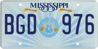 MS license plate BGD976
