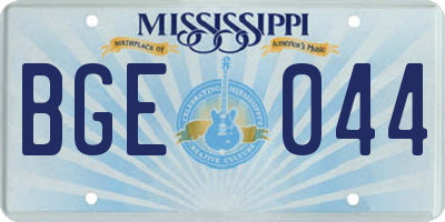 MS license plate BGE044