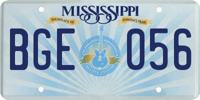 MS license plate BGE056