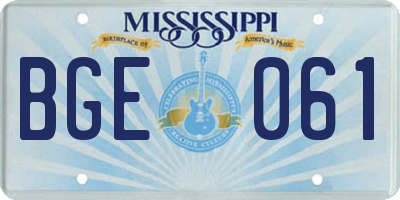 MS license plate BGE061
