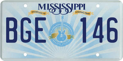 MS license plate BGE146
