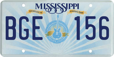 MS license plate BGE156