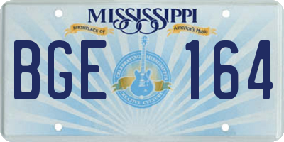 MS license plate BGE164