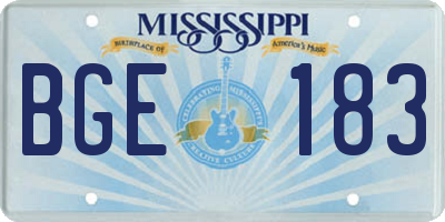 MS license plate BGE183