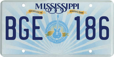 MS license plate BGE186