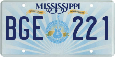 MS license plate BGE221