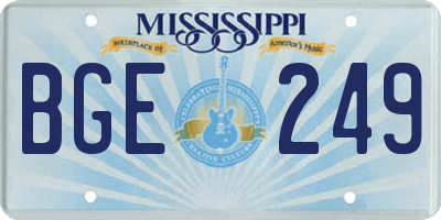 MS license plate BGE249