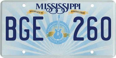 MS license plate BGE260