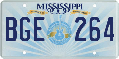 MS license plate BGE264