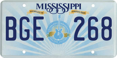 MS license plate BGE268