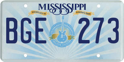 MS license plate BGE273