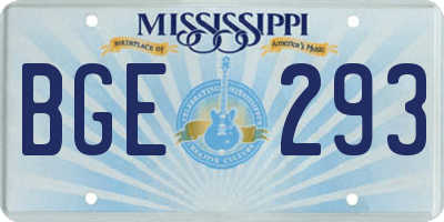 MS license plate BGE293