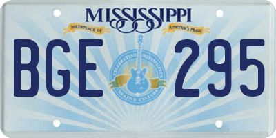 MS license plate BGE295