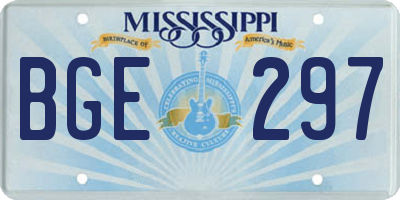 MS license plate BGE297