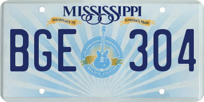 MS license plate BGE304