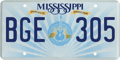 MS license plate BGE305
